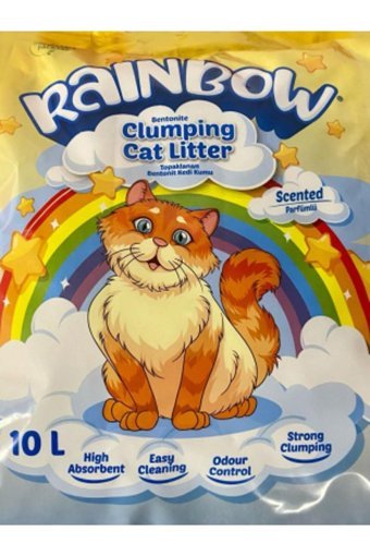 Rainbow Sabunlu Topaklanan İnce Taneli Bentonit Kedi Kumu 10 lt