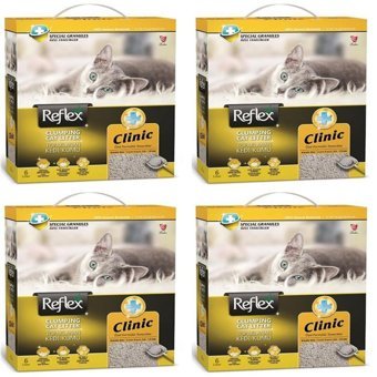 Reflex Klinik Topaklanan İnce Taneli Bentonit Kedi Kumu 4x6 lt