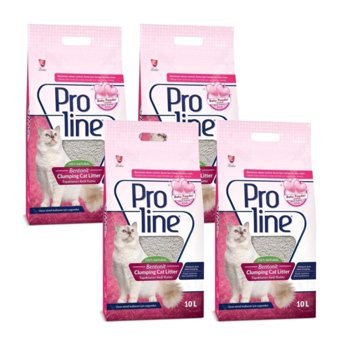 Pro Line Bebek Pudralı Topaklanan İnce Taneli Bentonit Kedi Kumu 4x10 lt