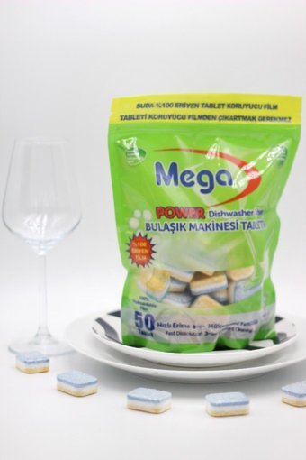 Mega Power Power Tablet Bulaşık Makinesi Deterjanı 50 Adet