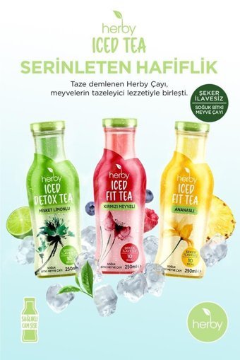 Herby Misket Limonlu-Kırmızı Meyveli-Ananaslı Soğuk Çay 24x250 ml