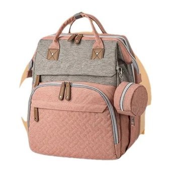 Dimute Shop Su Geçirmez Fermuarlı Polyester Bebek Sırt Çantası Açık Pembe