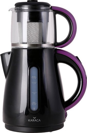 Karaca 1501 Cam Demlikli 1500 W Çelik Mor Vintage Çay Makinesi