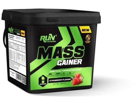 Run Nutrition Çilek Aromalı 50 Servis Kas Yapıcı Gainer 5000 gr Toz