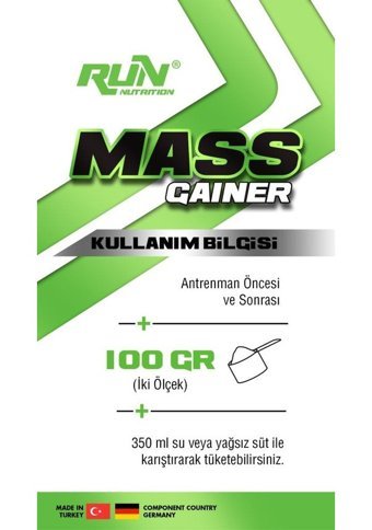 Run Nutrition Çilek Aromalı 50 Servis Kas Yapıcı Gainer 5000 gr Toz