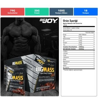 Bigjoy Bigmas +Gh Factors Go Çikolata Aromalı 18 Servis Kas Yapıcı Karbonhidrat 1800 gr Şase