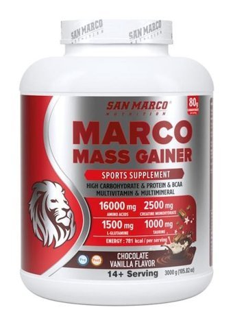 San Marco Nutrition Marco Çikolata Vanilya Aromalı 14 Servis Kas Yapıcı Karbonhidrat 3000 gr Toz