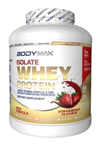 Bodymax Whey Protein Isolate Çilek Aromalı 68 Servis Kas Yapıcı Karbonhidrat 2040 gr Toz