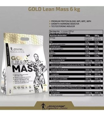 Kevin Levrone Gold 30 Servis Kas Yapıcı Gainer 6000 gr Toz