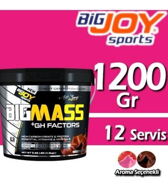 Bigjoy Bigmass +Gh Factors Çikolata Aromalı 12 Servis Kas Yapıcı Gainer 1200 gr Toz