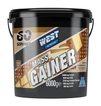 West Nutrition Çikolata Aromalı 60 Servis Kas Yapıcı Gainer 6000 gr Toz + Antrenman Havlusu Hediye