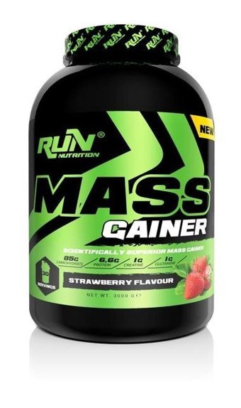 Run Nutrition Çilek Aromalı 30 Servis Kas Yapıcı Gainer 3000 gr Toz