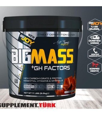 Bigjoy Bigmass +Gh Factors Çikolata Aromalı 50 Servis Kas Yapıcı Gainer 5000 gr Toz