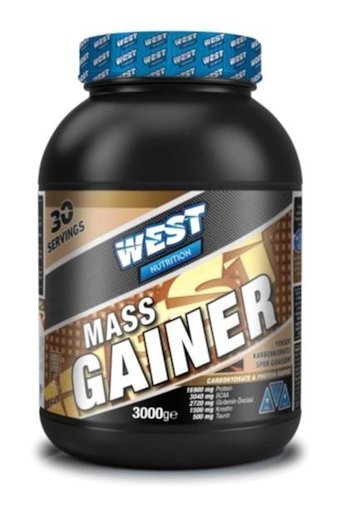 West Nutrition Çikolata Aromalı 30 Servis Kas Yapıcı Gainer 3000 gr Toz + Antrenman Havlusu Hediye