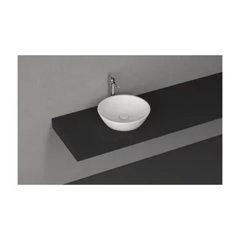 Isvea Sistema Y Modern Tekli 45 cm Seramik Tezgah Üstü Yuvarlak Lavabo Beyaz