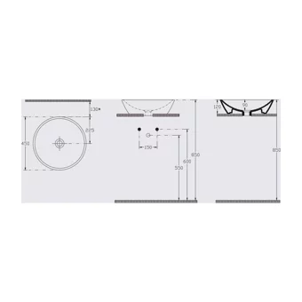 Isvea Sistema Y Modern Tekli 45 cm Seramik Tezgah Üstü Yuvarlak Lavabo Beyaz