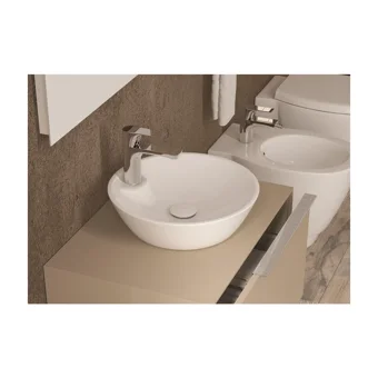 Isvea Sistema Y Modern Tekli 45 cm Seramik Tezgah Üstü Yuvarlak Lavabo Beyaz