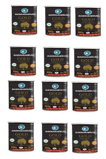 Marmarabirlik Gold Az Tuzlu Salamura Siyah Zeytin Teneke 12x800 gr