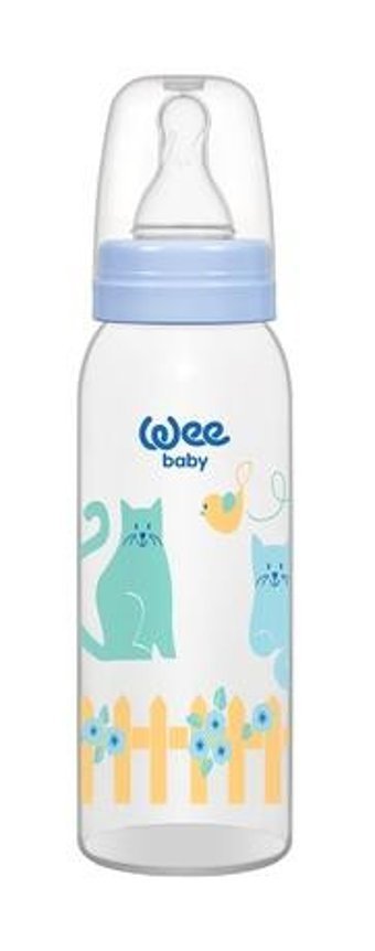 Wee Baby 852 Polipropilen Antikolik Yavaş Akışlı Kulpsuz 6+ Ay Desenli Çok Renkli Biberon 250 ml