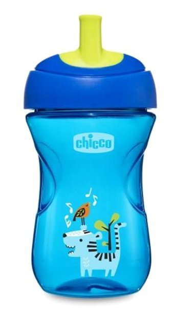 Chicco Pipetli Akıtmaz Kulpsuz 12+ Ay 266 ml Alıştırma Bardağı Mavi