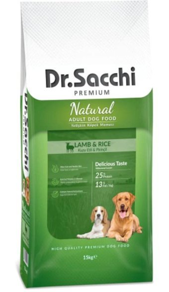 Dr.sacchi Natural Kuzu Etli Pirinçli Tüm Irklar Yetişkin Köpek Maması 15 kg