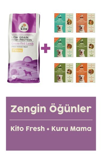 Kito Low Grain High Protein Kuzu Etli Tüm Irklar Yavru Köpek Maması 2.5 kg
