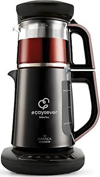 Karaca Çaysever Robotea Konuşan Otomatik Cam Demlikli 2500 W Işıklı Plastik Gövdeli Rose Gold Çay Makinesi