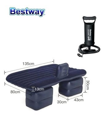 Bestway 67780 Katlanır Kamp Tek Kişilik Şişme Yatak Lacivert + Pompalı