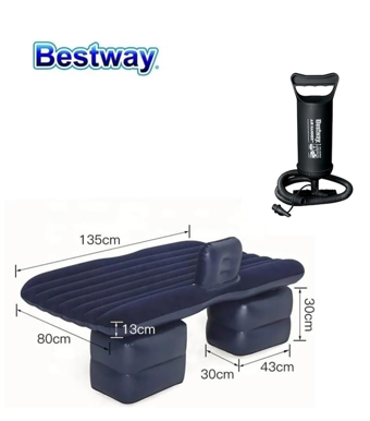Bestway 67780 Katlanır Kamp Tek Kişilik Şişme Yatak Lacivert + Pompalı