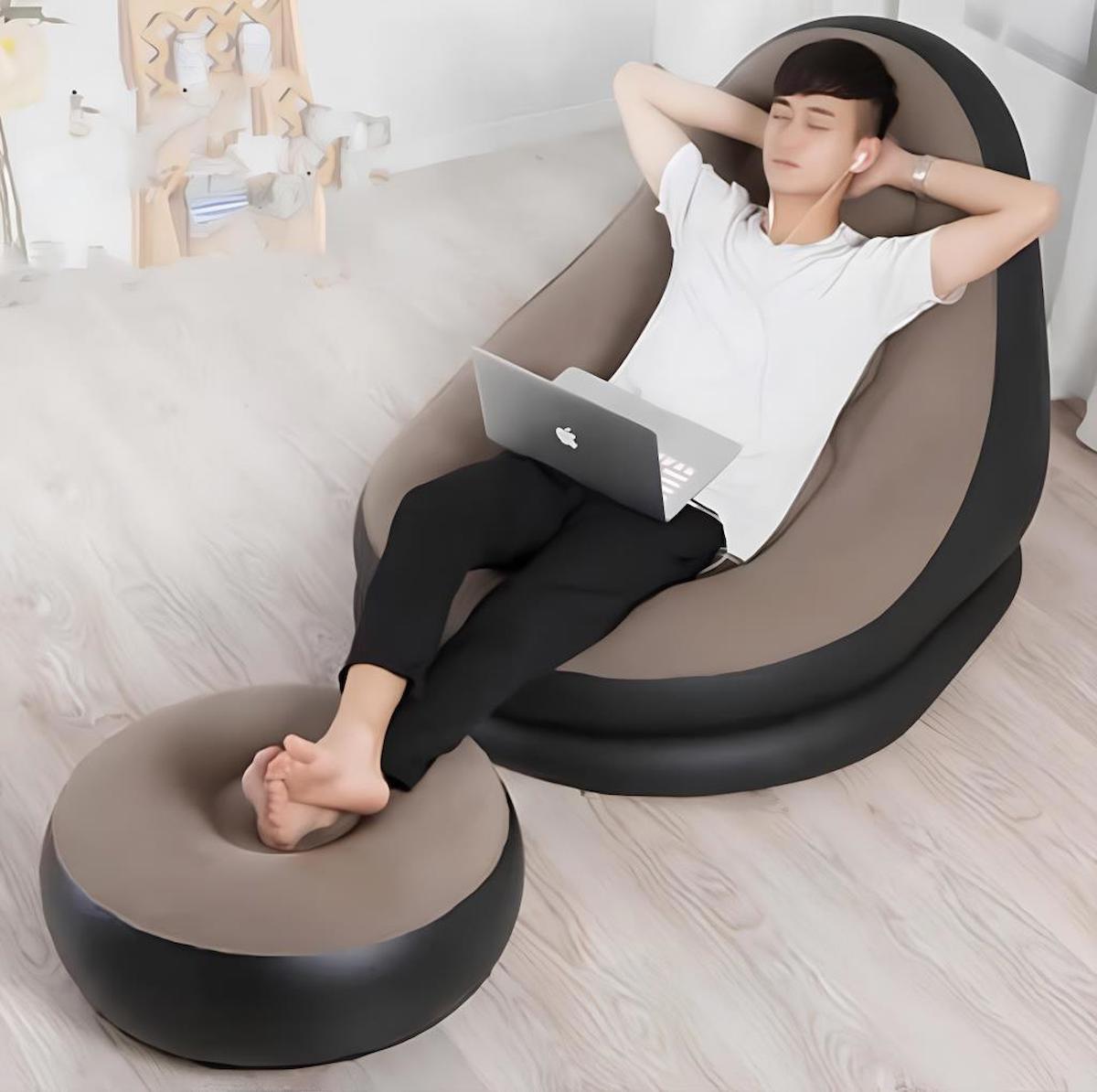 Intex BB-02 Katlanır Ev Tipi Tek Kişilik Şişme Yatak Füme-Siyah