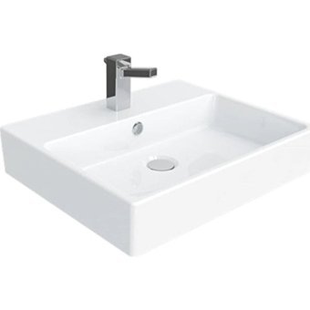 Creavit Nx242 Next Klasik Tekli 50 cm Seramik Tezgah Üstü Kare Lavabo Beyaz