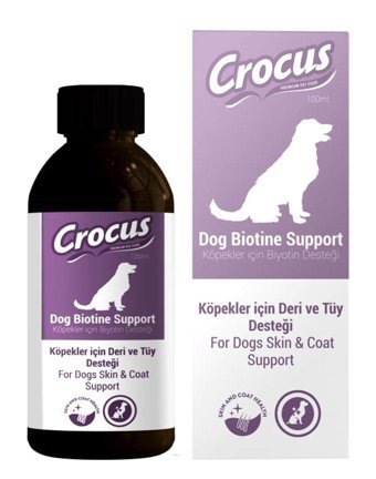 Crocus Dog Biotine Support B Vitamini Tüy Sağlığı İçin 100 ml Sıvı Köpek Vitamini