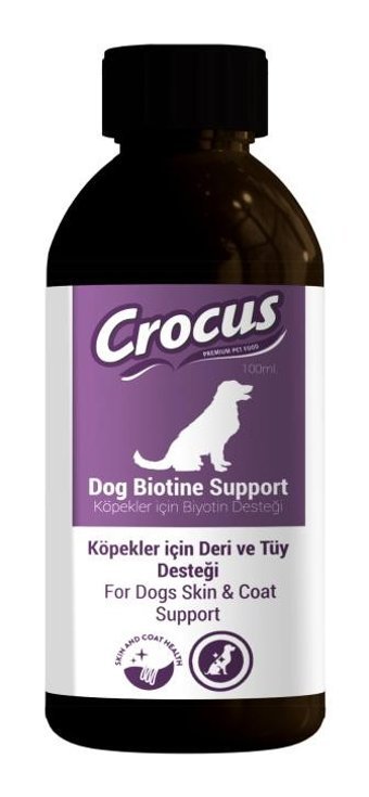 Crocus Dog Biotine Support B Vitamini Tüy Sağlığı İçin 100 ml Sıvı Köpek Vitamini