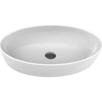 Turkuaz Seramik One Dekoratif Tekli 67 cm Seramik Tezgah Üstü Çanak Lavabo Beyaz