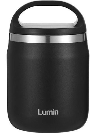 Lumin Flask Çelik 600 ml Yemek Outdoor Termos Siyah