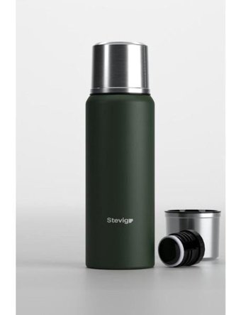 Stevig ST-205 Çelik 1 lt Şişe Outdoor Termos Yeşil