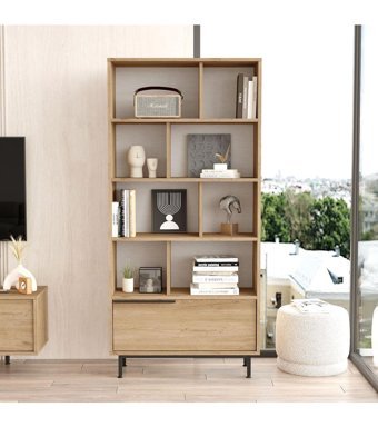 Robin Home Lidya 9 Bölmeli 9 Raflı Suntalam 175 cm Kahverengi