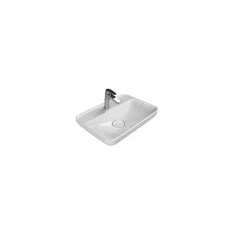 Turkuaz Seramik Lal Modern Tekli 60 cm Seramik Tezgah Üstü Çanak Lavabo Beyaz