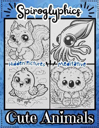Spiroglyphics Cute Animalscoloring Book For Animal Lovers Of All Ageshidden Images For Meditation, Relaxation, And Stress Relief! Dungeons, Postitive Independently Publıshed