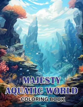 Majesty Aquatic World Coloring Bookembark On A Tranquil Journey With 30 Serene Coloring Pages, Providing Therapeutic Relief And A Sense Of Aquatic Wonder Keats, Sufia Independently Publıshed