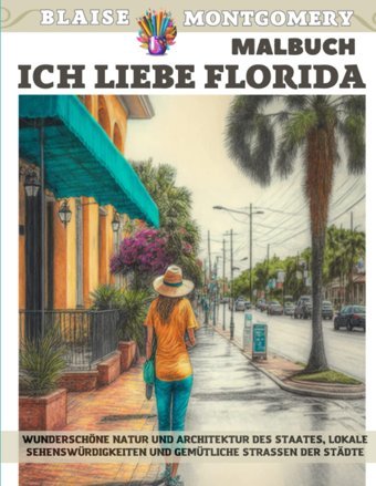 Ich Liebe Florida Malbuch Wunderschöne Natur Und Architektur Des Staates, Lokale Sehenswürdigkeiten Und Gemütliche Straen Der Stdte (German Edition) Montgomery, Blaise Independently Publıshed