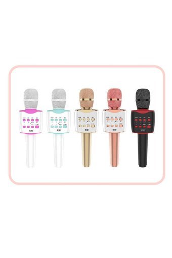 Soaiy MC7 Dinamik USB AUX Bluetooth Kablosuz El Mikrofonu Siyah