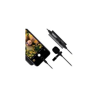 Snopy SN-100M Profesyonel Condenser 3.5 mm Kablolu Yayıncı Yaka Mikrofonu Siyah
