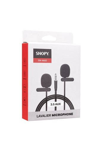 Snopy SN-M60 Condenser 3.5 mm Kablolu Yayıncı Oyuncu Yaka Mikrofonu Siyah