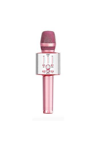 Soaiy MC1 USB AUX Bluetooth Kablosuz El Mikrofonu Pembe