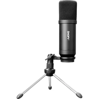 Snopy SN-04P Profesyonel USB AUX Kablolu Yayıncı Oyuncu Masaüstü Mikrofonu Siyah