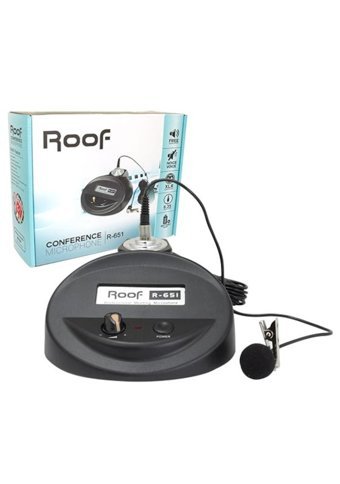 Roof R-651 Profesyonel Condenser Kablolu Yayıncı Yaka Mikrofonu Siyah