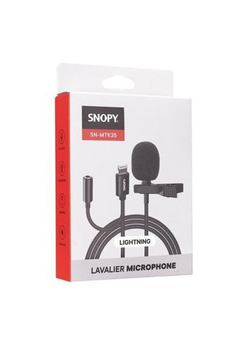 Snopy SN-MTK35 Profesyonel Condenser Kablolu Yayıncı Yaka Mikrofonu Siyah