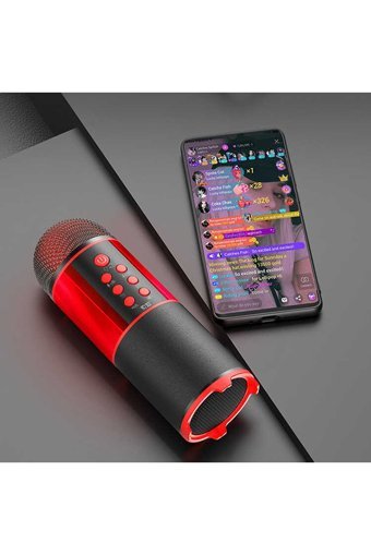 Soaiy MC11 Condenser USB AUX Bluetooth Kablosuz El Mikrofonu Sarı