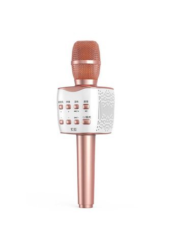 Soaiy MC7 Dinamik USB AUX Bluetooth Kablosuz El Mikrofonu Rose Gold